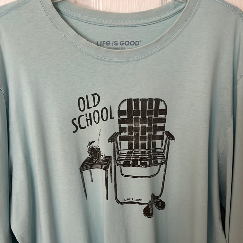 Life is Good Men’s Light Blue Graphic Tee